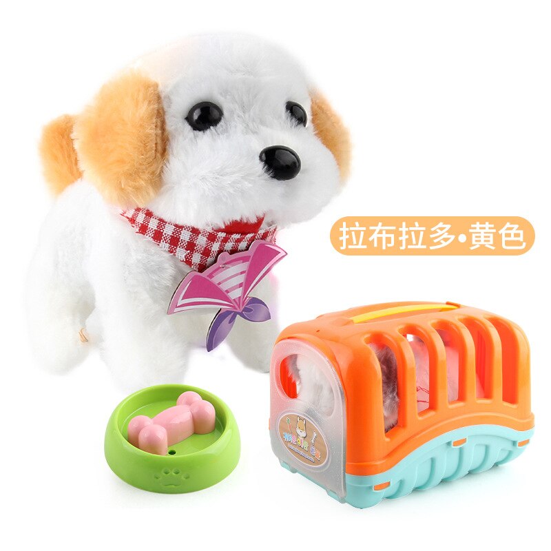 Bonito simulação elétrica cão coelho brinquedos de pelúcia sons andando robô inteligente filhote de cachorro brinquedo elétrico: 05