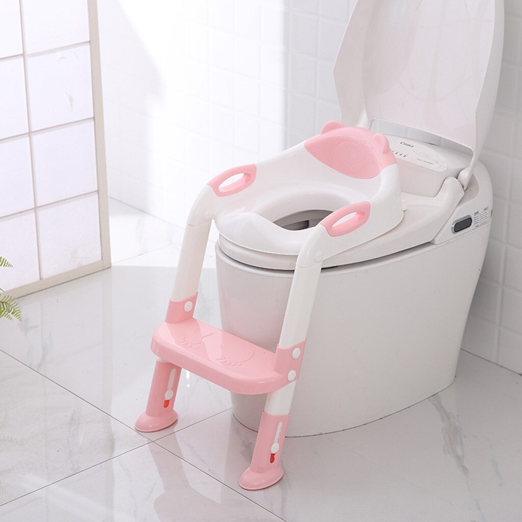 Baby Child Potty Toilet Kids Potty Toilet Trainer Seat Step Stool Ladder Adjustable Training Chair Training Folding Seat 2Colors: PK2
