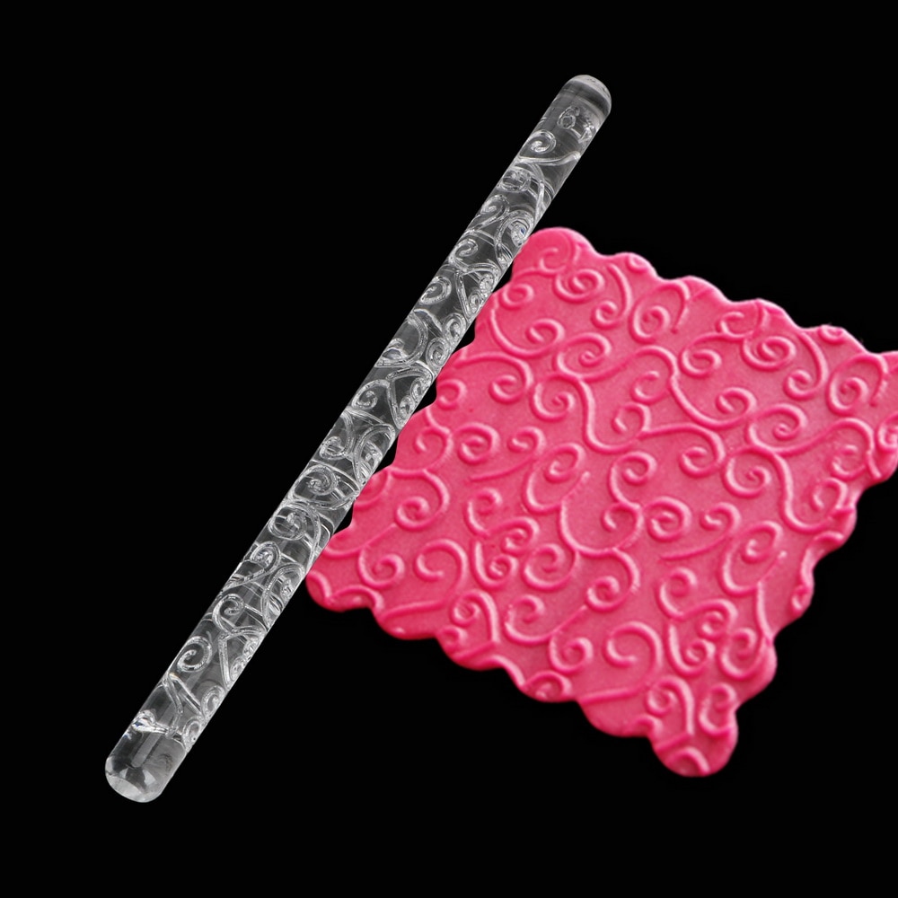 NICEYARD Embossing Rolling Pin Cooking Tools Acrylic Baking Decorating Tools Sugar Craft Pastry Roller Fondant Cake Rolling Pin