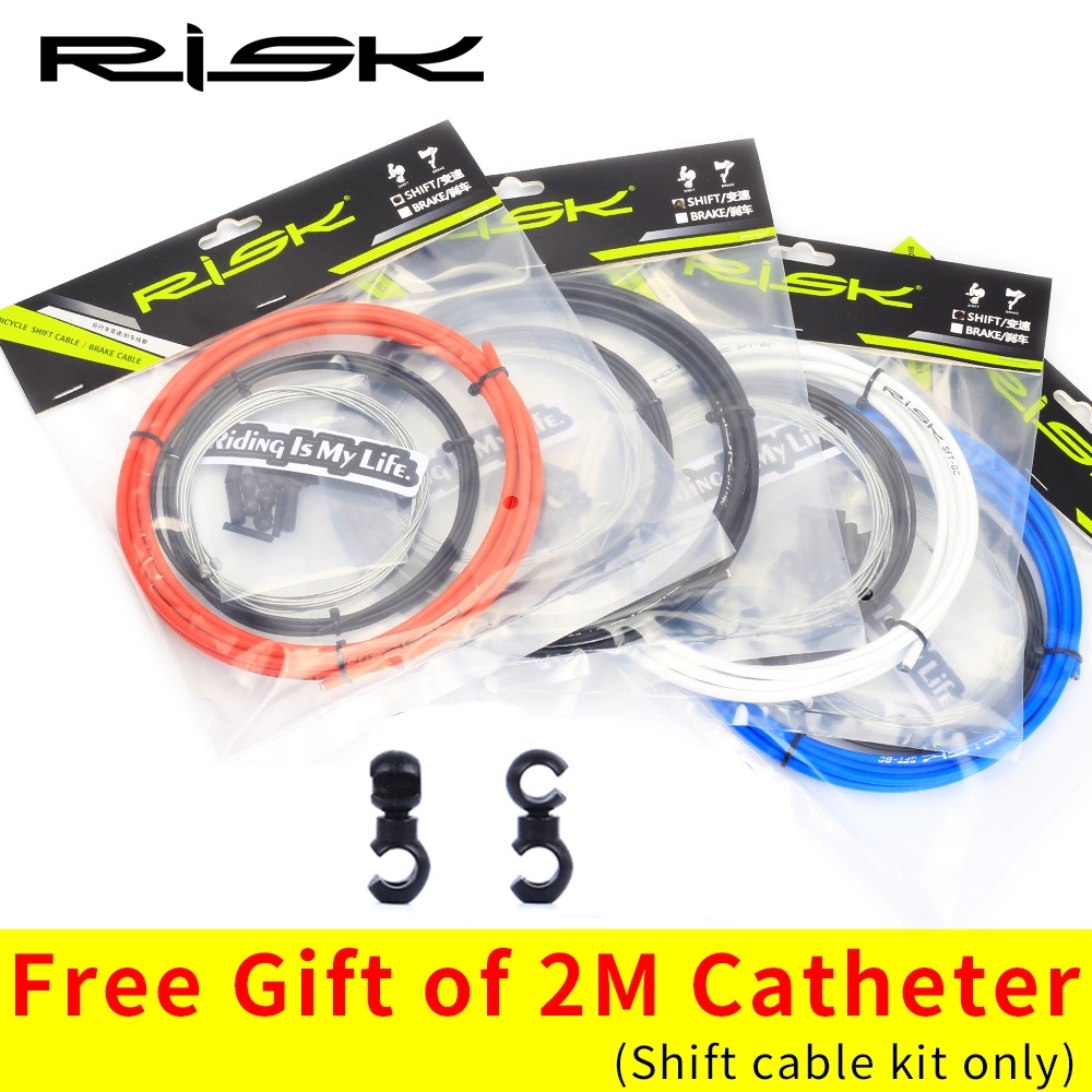 Risk Basic-Cable de cambio de marchas Universal para bicicleta, juego de cables de repuesto para delantera y trasera, interior y exterior, para MTB y bicicleta de carretera