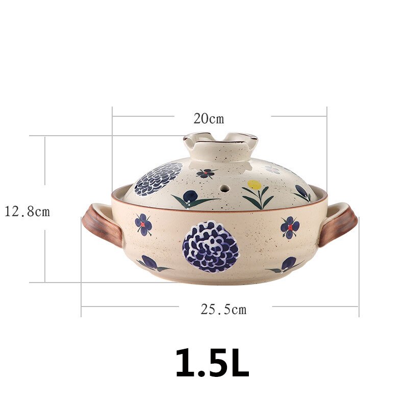 Japanese Soup Pot Crock Pots Casserole Ceramic Rice Noodle Saucepan High Temperature Resistant Cooking Pan For Gas Stove Kitchen: 1.5L A