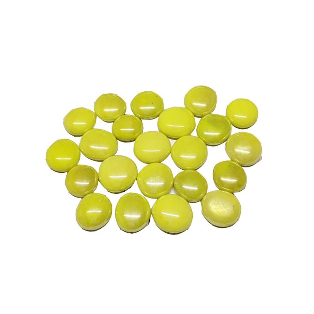 100g Clear Glass Mosaic Tiles Round Flat Beads for Arts Craft Decorative Glass Stones for Mosaic Making: Yellow