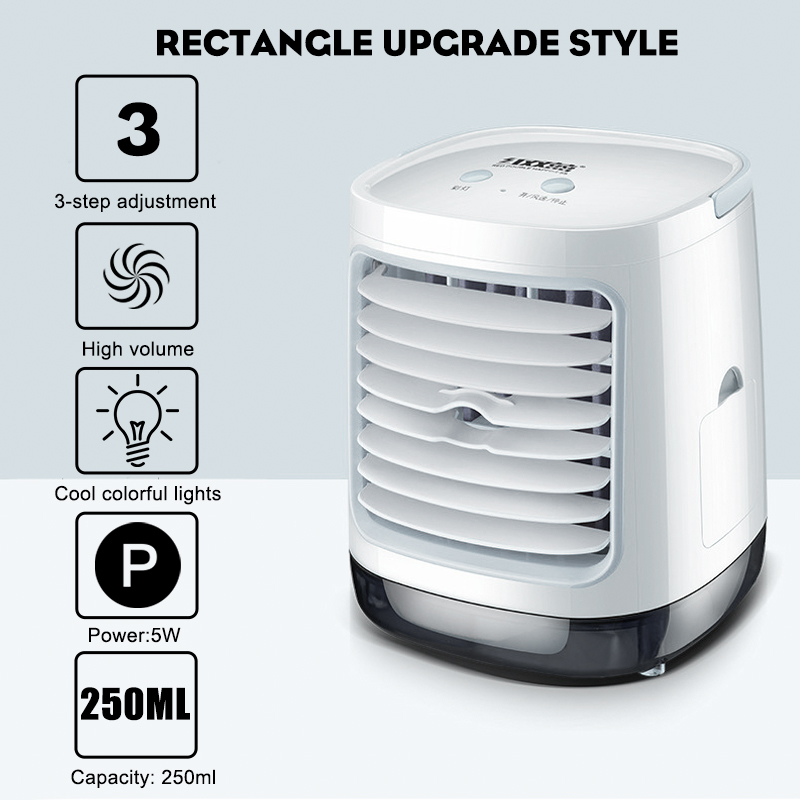 Bærbar mini klimaanlæg ventilator med farve led & vandtank konditionering luftfugter renser usb desktop luftkøler ventilator: Type 2