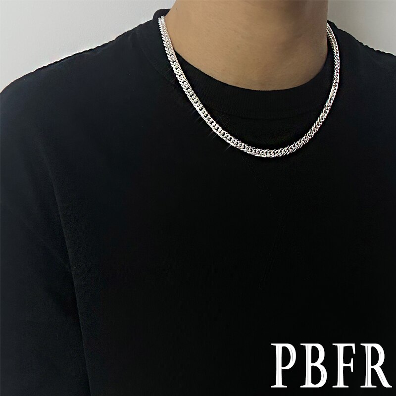 Collane a catena da 6MM in argento Sterling 925 di alta qualità per uomo donna moda nobile designer regali per gioielli da sposa