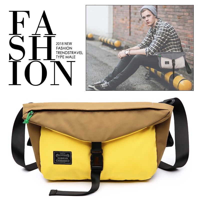 Mode Jongens Meisjes Schoudertassen Zwart Geel Messenger Tassen voor Mannen Waterdichte Mannelijke Vrouwelijke Grote Capaciteit Crossbody Tassen