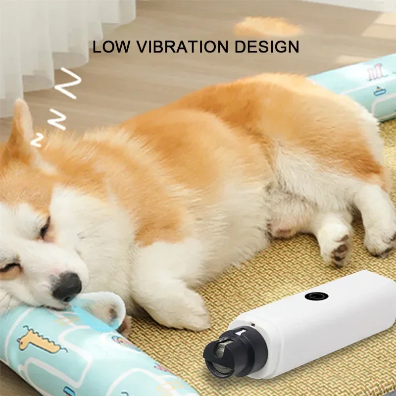 Elektrischer Nagelknipser für Hunde, Nagelschleifer für Hunde, wiederaufladbar, USB-Aufladung, LED-Licht, für Haustiere, leise Katzenpfoten, Nagelpflegezubehör