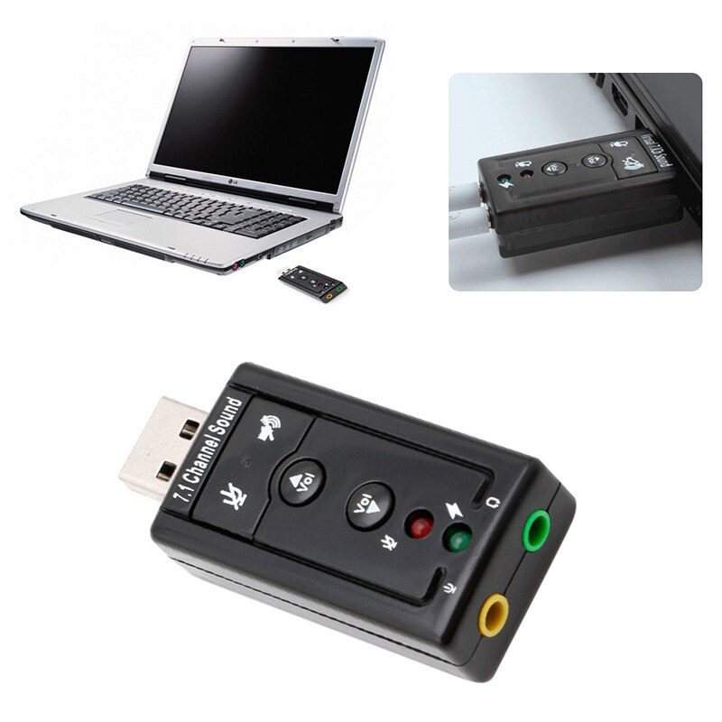 Adaptador de tarjeta de sonido Virtual 3D, 7,1 canales externos, USB 2,0, PC, portátil, negro, M2EC