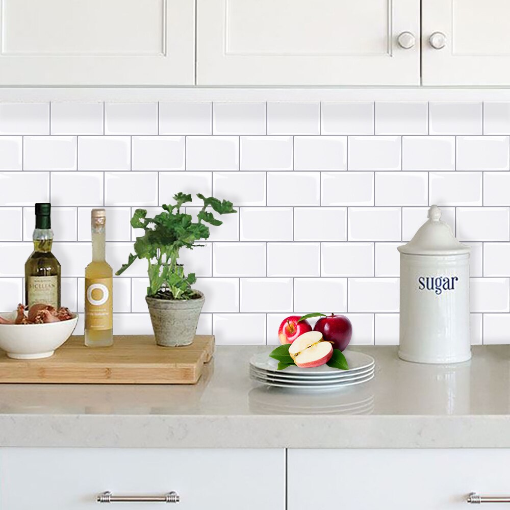 EasyTiles Peel And Stick Kitchen Splash Plate Tile, Household Waterproof And Antibacterial Self-Adhesive Wall Tiles-1 Sheet