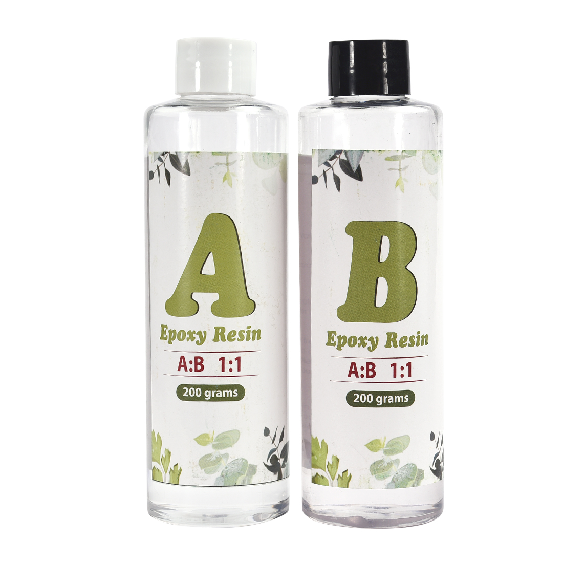 AB Epoxy Resin Complete Kit High Adhesive Glue Crystal Clear Hardener DIY Supplies Art Casting Resin Jewelry Making Accessories: A200g-B200g