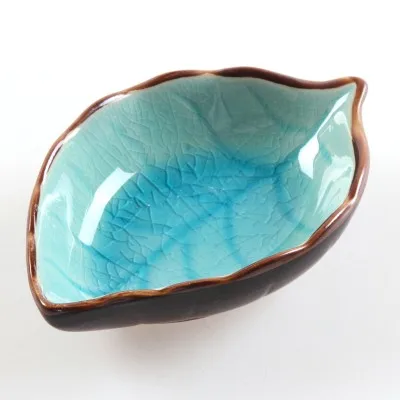 Bol de cuisine, outil de cuisine, plat , fissure de glace, feuille de glaçure, assaisonnement en céramique, Sauce soja, vinaigre, petites assiettes 10x7.5x3cm: WHITE