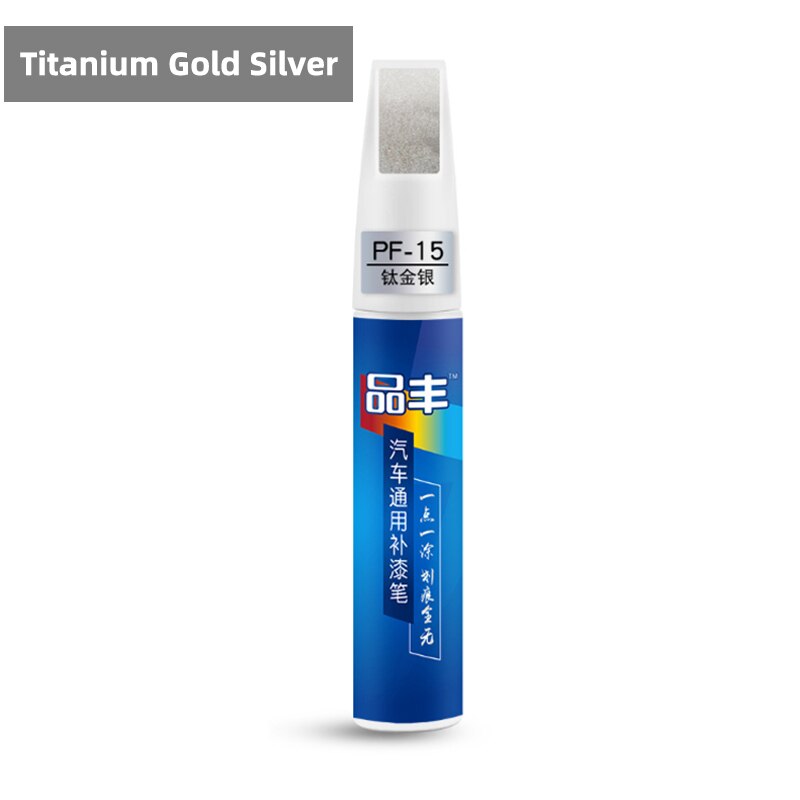 20 Colors Car Auto Paint Pen Coat Scratch Clear Repair Remover Applicator No Toxic Durable Auto Mending Fill Paint Pen Tool: titanium gold silver