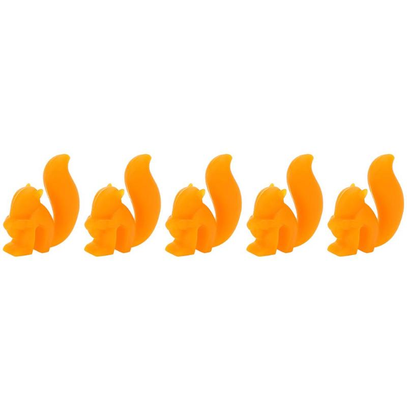 5pcs Cute Silicone Squirrel Tea Bag Hanging Holder Tea Infuser Mug Cup Clip Label Party Home Decor: Orange