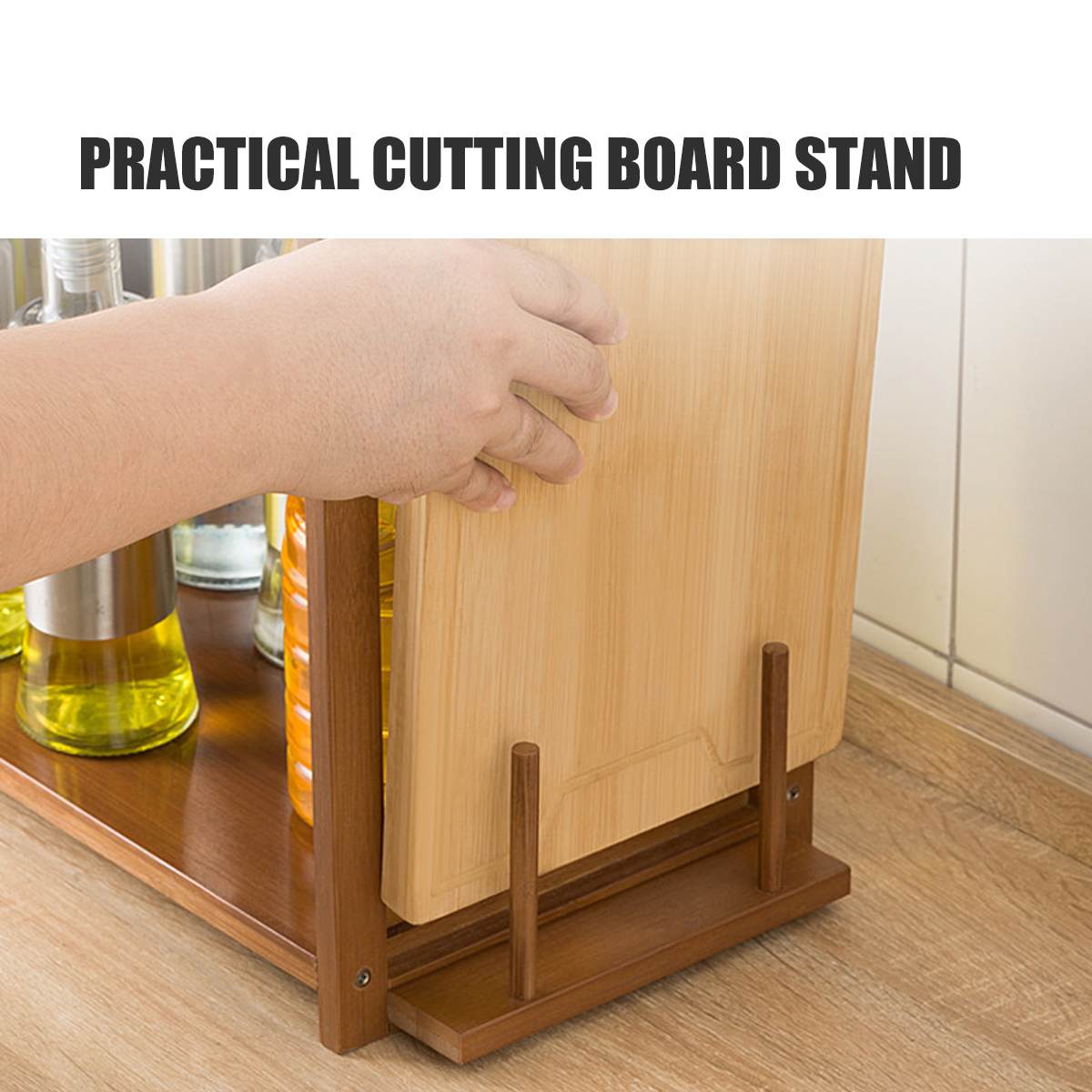 Hoge capaciteit multifunctionele 3 lagen bamboe opbergrek keukenplank flessenrek decoratie organizer plank thuis desktop rekken