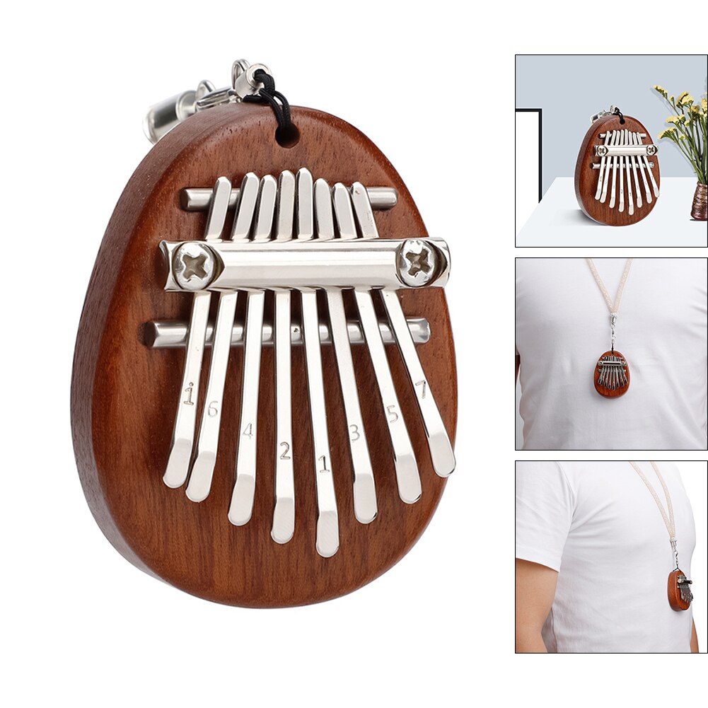 Mini Piano de pulgar de 8 teclas, instrumento Musical de Marimba, dedo de África, colgante,