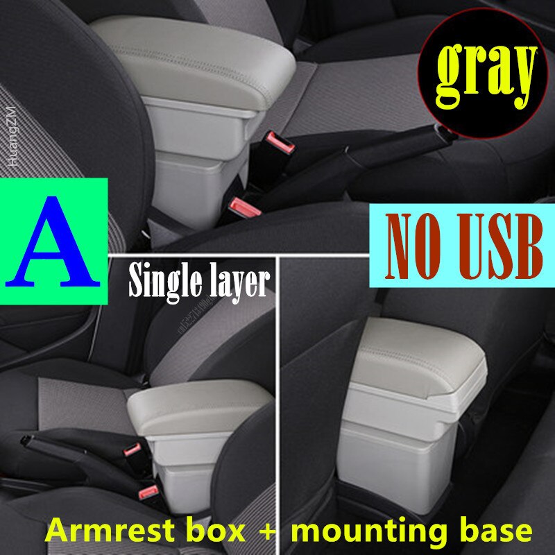 Accoudoir de voiture avec Interface USB, boîte de rangement de contenu en magasin Central pour Opel et Adam: A style gray No USB