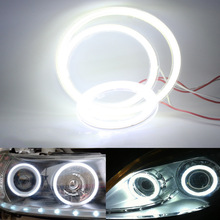 2 stuks COB Halo Ring Lamp Dagrijverlichting Koplamp Lamp 12V Auto LED Angel Eyes Licht 60MM 70MM 80MM 90MM 100MM 110MM 120MM