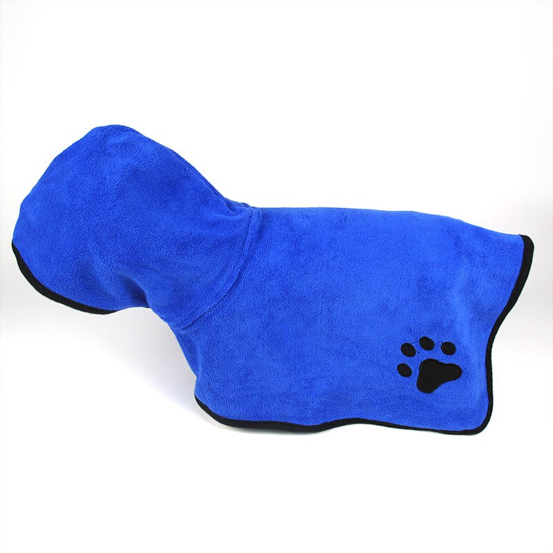 Pet Dog Bathrobe for Small Medium Large Dogs Shower Hooded Bathrobe Dog Bath Towel Cute Embroidery Paw Pet Drying Towel