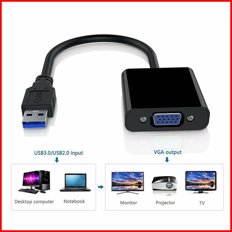 Usb 3.0 Naar Vga Adapter Multi-Display Converter Externe Grafische Kaart Draagbare Usb 3.0 Naar Vrouwelijke Vga Converter voor Pc Hdtv
