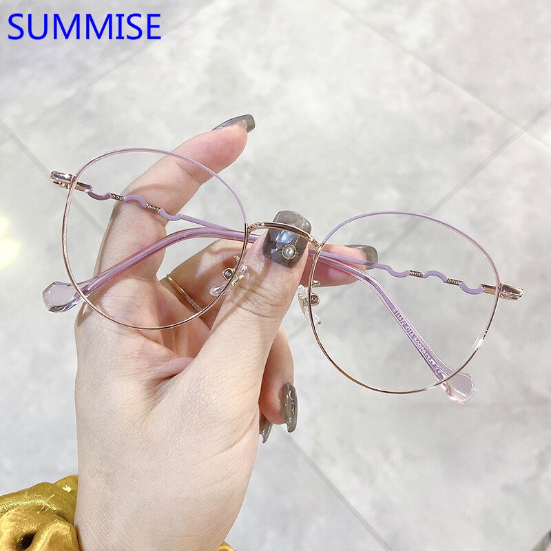SUMMISE Titanium Glasses Frame Woman Myopia Eyeglasses Frame Women Optical Glasses Frame Eyewear Top: COLOR 2