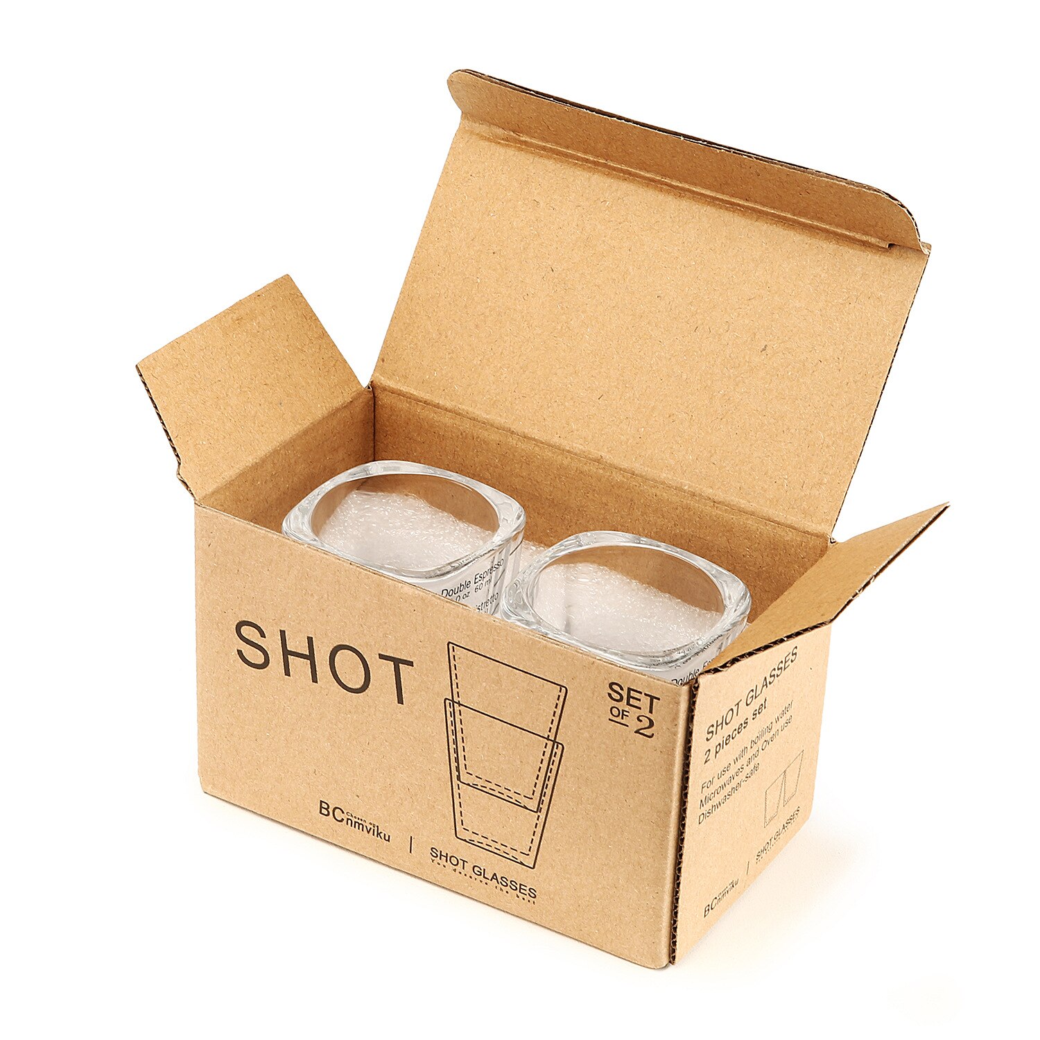Coffee Accessories 60ml Square Thickened Glass Ounce Cup Graduated Measuring Cup Concentrated Cup Espresso Coffee Cup: 2 cups hardcover