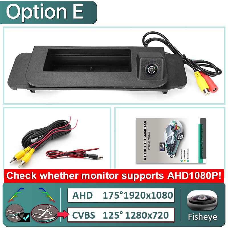 GreenYi 170° 1080P HD AHD Vehicle Rear View Camera For Mercedes Benz C Class CLA W205 W117 Car: E-AHD1080P-175deg
