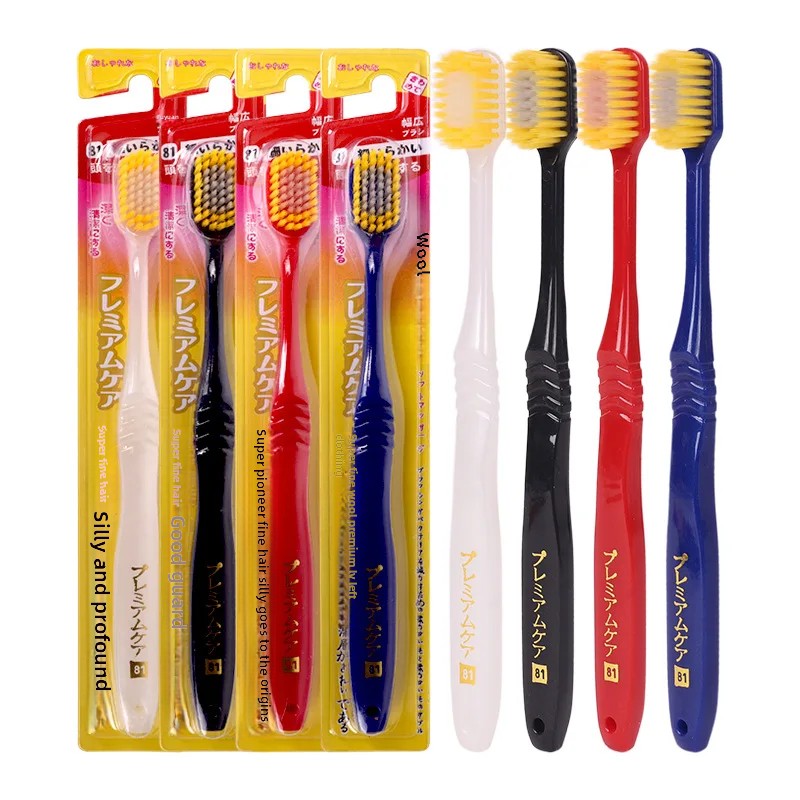 Tiktok Populaire Japanse stijl Zachte haren Brede kop Volwassen paren Tandenborstel Family Pack Onafhankelijke tandenborstel 12-delig