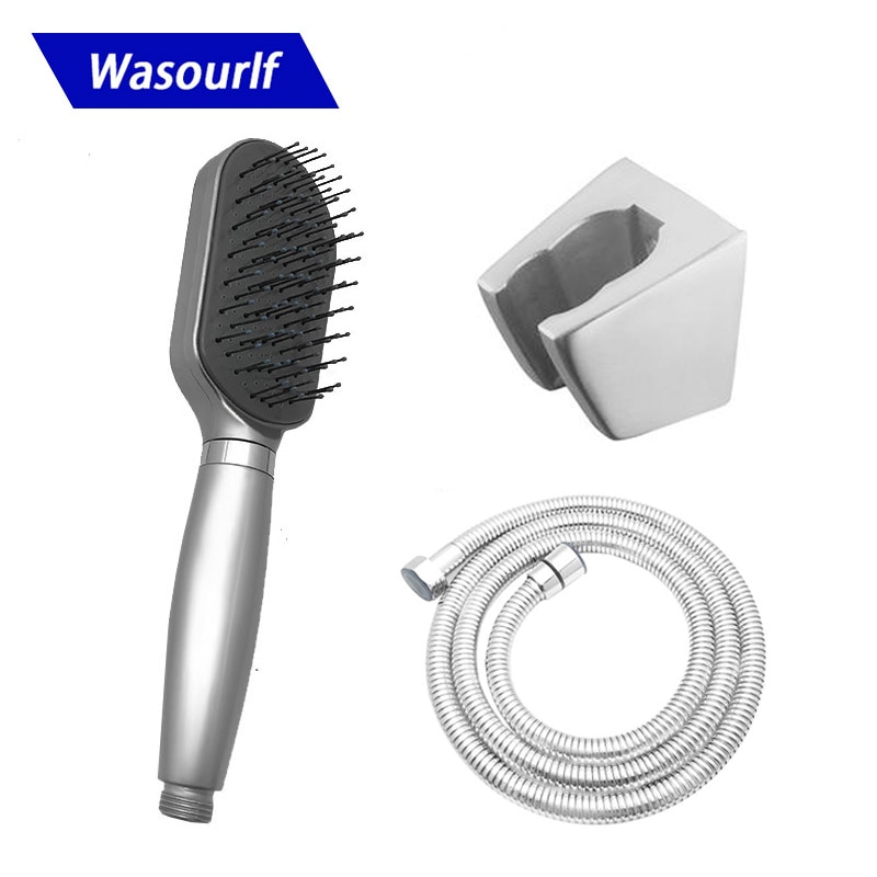 Wasourlf Oxygenics grzebień zestaw głowicy natryskowej zwiększyć Pressurize placu rąk robić prysznica, łazienki z tworzywa sztucznego ABS czyste włosy szczotka robić kąpieli