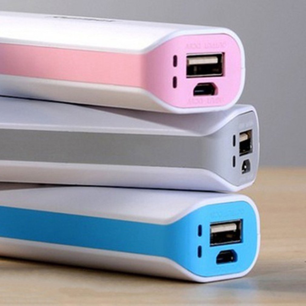 Coque de batterie externe grise soudure gratuite Ports USB batterie externe PCB chargeur boîtier bricolage Kits alimentés par 2600mAh 18650 batterie