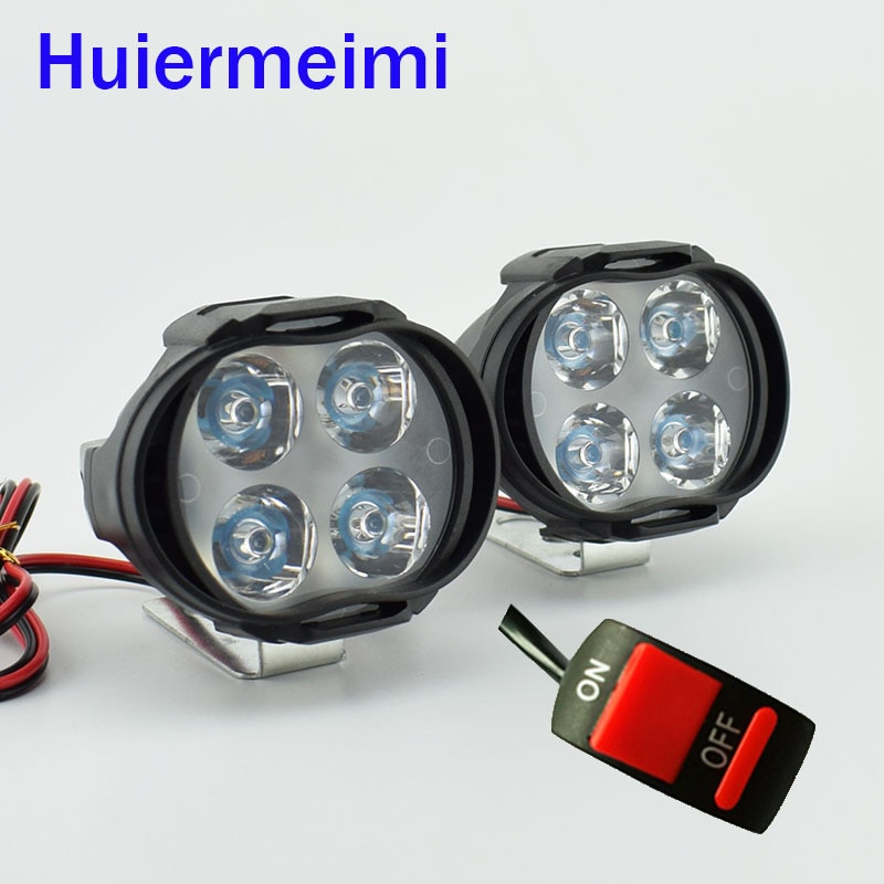 Huiermeimi 2 STKS Motorfiets Led Koplamp Koplamp 12 V 1000Lm Moto Spotlight 6500 K Motorbike LED Decoratieve Lamp Spot Head licht