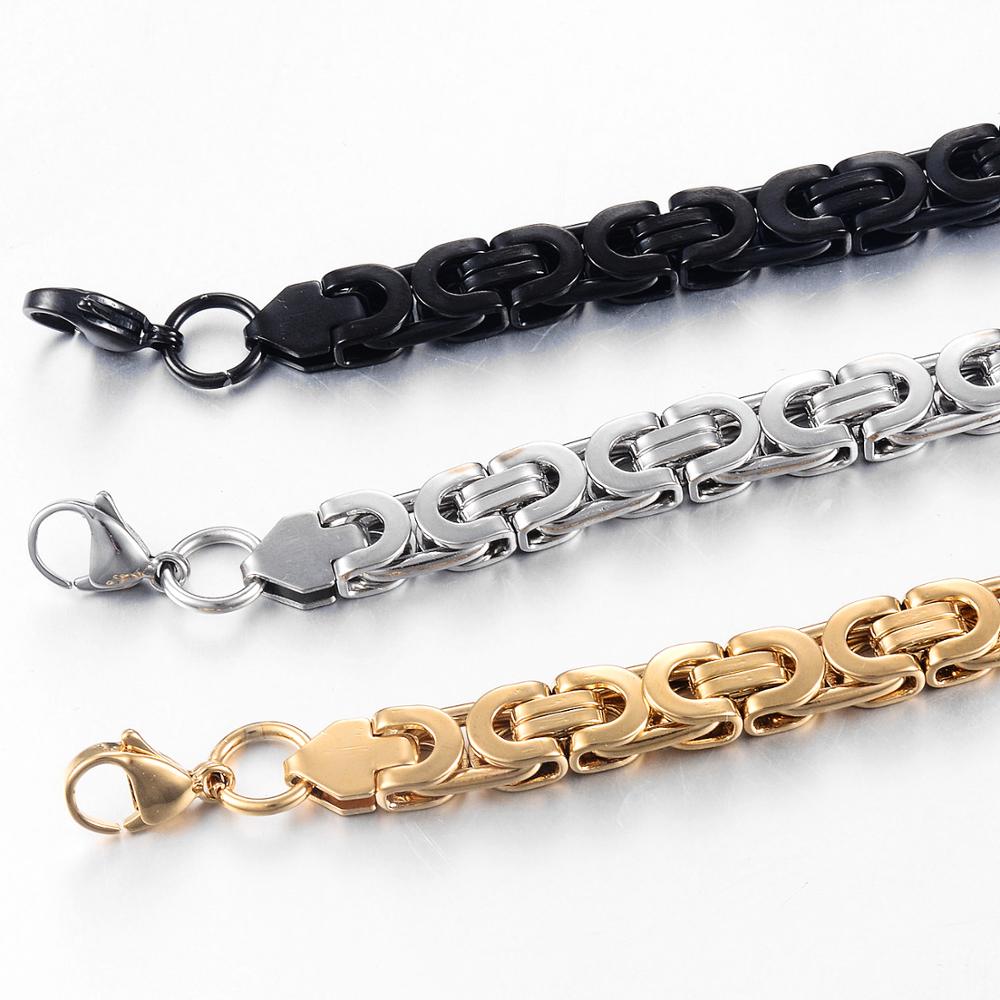 Heren roestvrijstalen byzantijnse armband sieraden breedte 8.5mm lengte 23cm