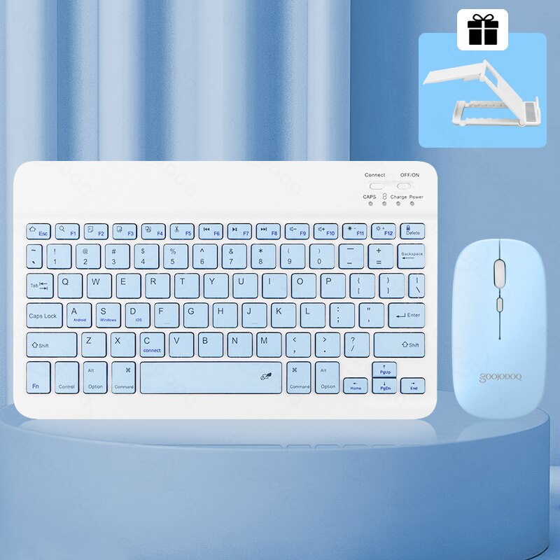 Bluetooth Keyboard For iPad Pro11 Mini Bluetooth Teclado Wireless Keyboard and Mouse For Samsung Xiaomi Touchpad iPad Keyboards: Blue English