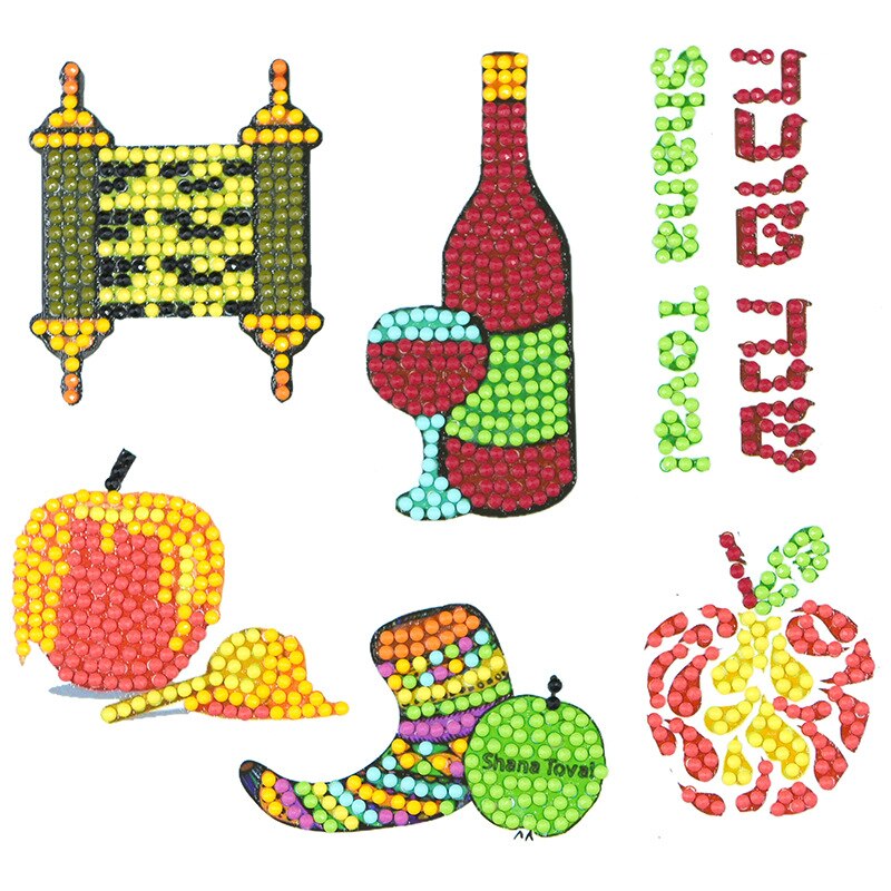 Diamond Painting Stickers Kids 5D DIY Art Craft Guitar Suitcase Sticker Painting with Diamonds by Number for Children Decoration: style7