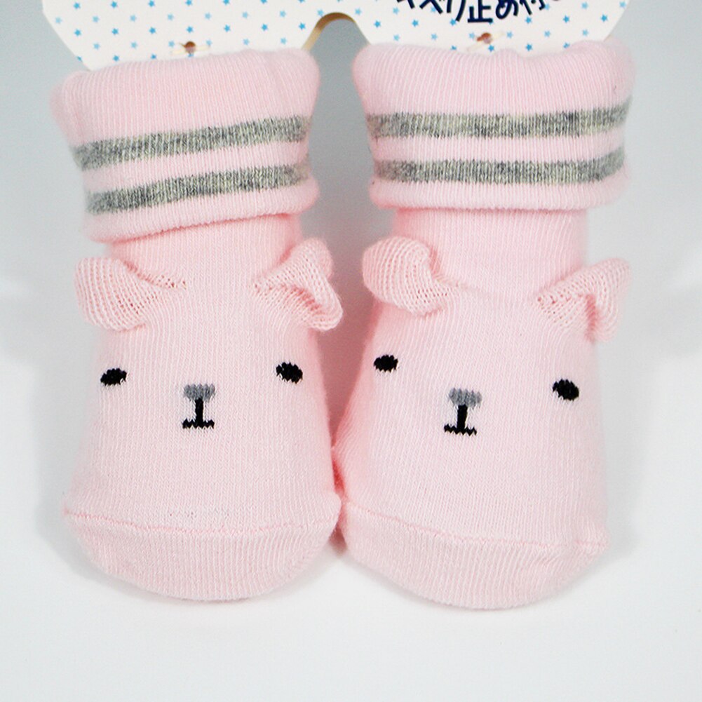 Criança Meias Bonito Dos Desenhos Animados Urso Bebê Ifant Meninos Meninas meias de Algodão Macia e Quente Anti-slip Sole Indoor Piso Tornozelo meias 0-6 meses