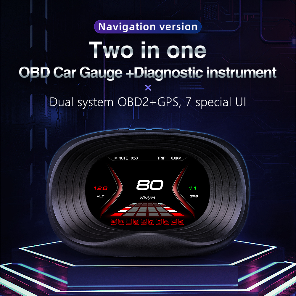 HUD OBD2 GPS Head-Up Display Per Auto – Proiettore Velocità Con Allarmi E Navigazione APP WiiYii, Schermo A Colori