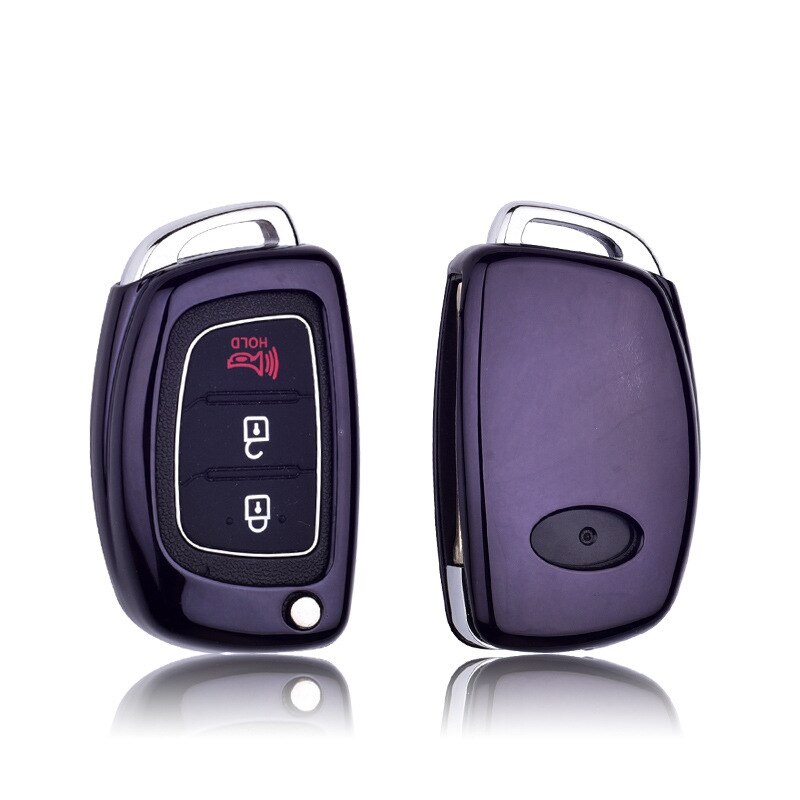 Bilstyling nyckelfodral för hyundai elantra  ix25 ix35 sonata tucson accent nyckelskalsskydd biltillbehör: Svart