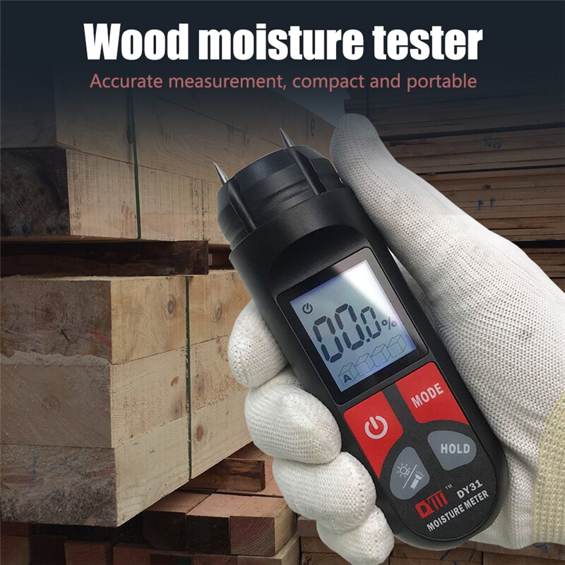 0-99.9% Two Pins Digital Wood Moisture Meter Wood Humidity Tester Hygrometer Timber Damp Detector Tool Analysis Instruments