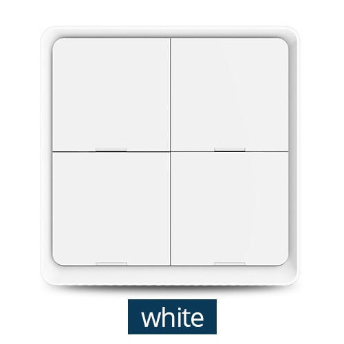 Zemismart 4 Gang Tuya Zigbee 3.0 Wireless Switch Battery Power Sticker Smart Life Scene Control Home Devices SmartThings: 1 pcs White