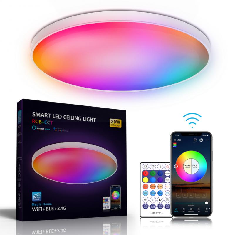 15W Rgb Dimbare Tuya Wifi Smart Led Plafondlamp Plafondlamp App Controle Voice Control Werkt Met Alexa Google assistent