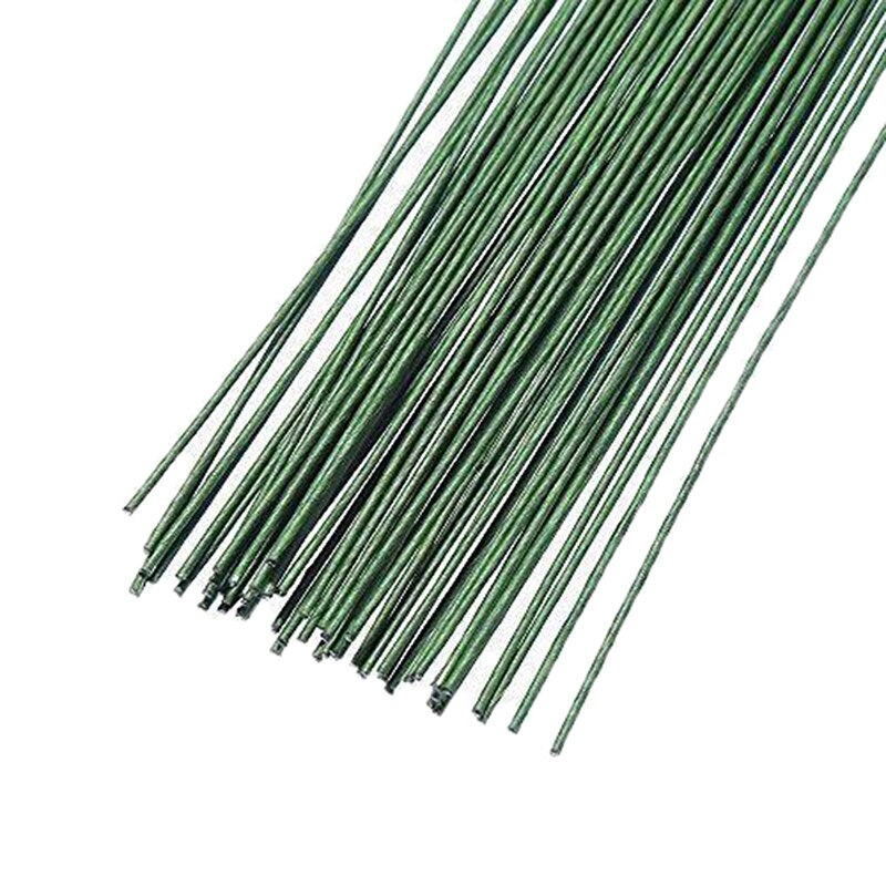 Tiges de fleuriste en plastique et fil de fer vert, 60cm, 12 pièces/lot, fil Floral, décor artisanal pour Bouquet de mariage et de mariée