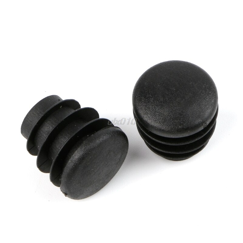 10Pcs Black Plastic Furniture Leg Plug Blanking End Cap Bung For Round Pipe Tube S02