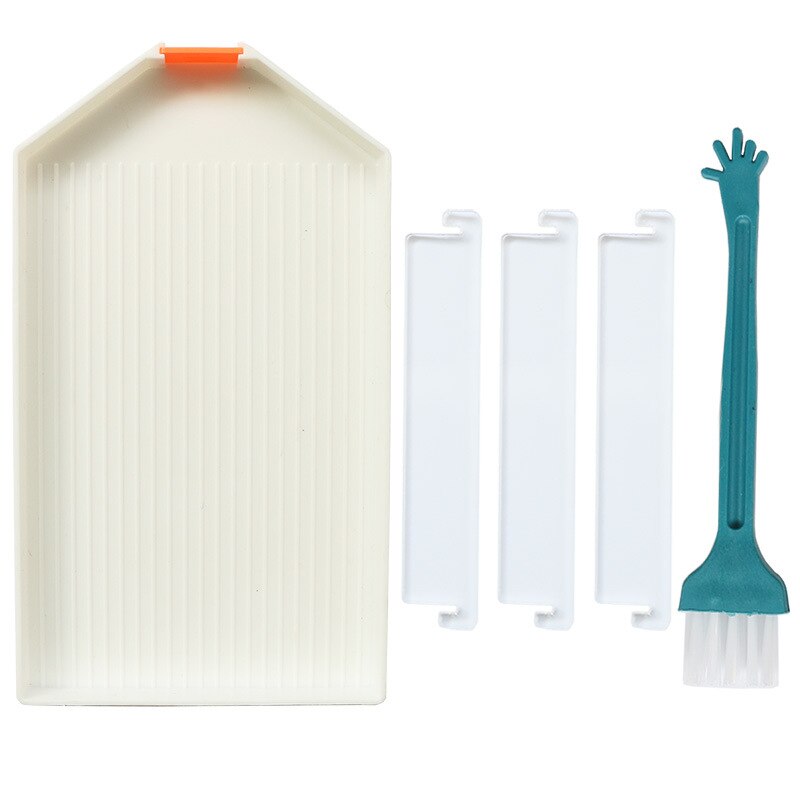 Large Capacity Handwork Square Point Drill Diamond Painting Plastic Tray Plate DIY Embroidery Tools: white