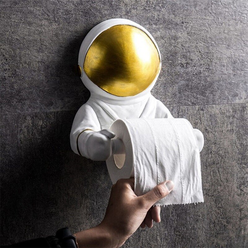 Nordic Astronaut Paper Towel Roll Holder And Dispenser Tube Toilet Rack Toilet Wall Hanging Tissue Ornament