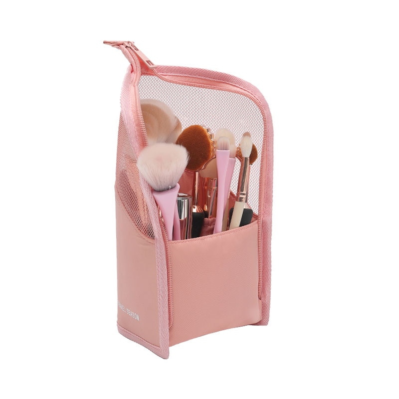 Folding Stof Cosmetische Tas Make-Up Kwasten Pouch Wateproof Make Up Organizer Vrouwelijke Schoonheid Borstel Opslag Case
