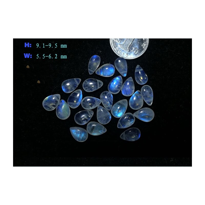 Icnway 1 perle naturlig månesten 4 x 6mm-7 x 10mm perforerede formede flade perler til smykkefremstilling halskæde øreringe armbånd: 6 x 9mm