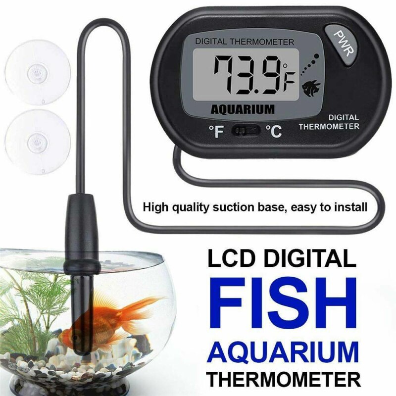 1Pc Tank Thermometer Digitale Lcd Thermometer Voor Aquarium Fish Tank Vivarium Reptiel Terrarium Aquarium Meten