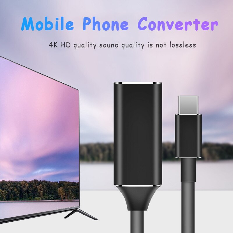 Typ-C Zu HDMI HD TV Adapter Konverter USB-C 4k Adapter Für PC Laptop Tablette Telefon Stecker Und spielen Stabile Signal Übertragung