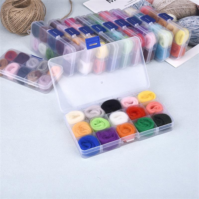 Color Series Wool Fibre Flower Animal Toy Wool Felting Handmade Spinning DIY Craft Materials Tool Felt