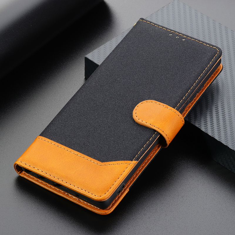 Läderplånbok för realme 8 4g , vikbart lyxigt kortfodral för realme 8 4g rmx 3085 , telefonskyddande väskor i plånboksstil: Svart