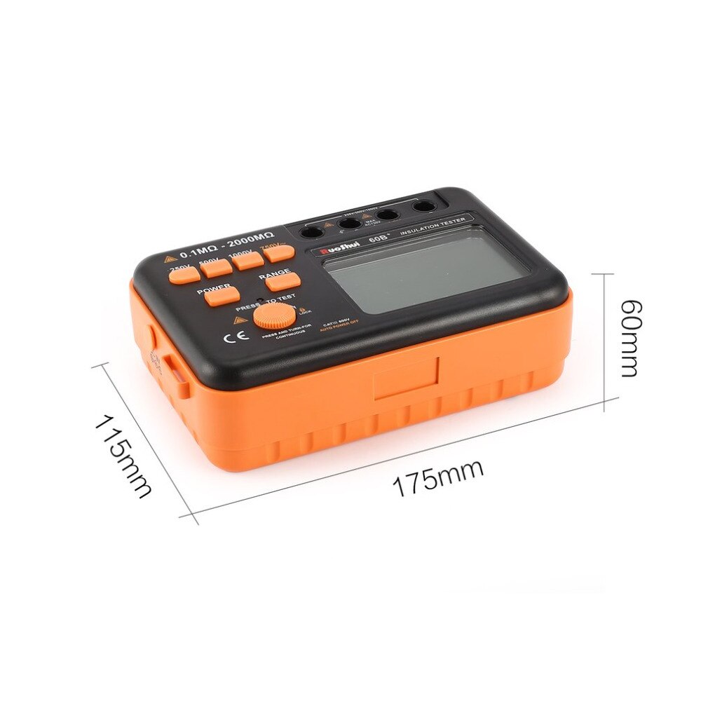 VICTOR VC60B+ Digital Insulation Resistance Tester 1000V Original Megger Insulation Tester DC/AC 0.1~2000m ohm