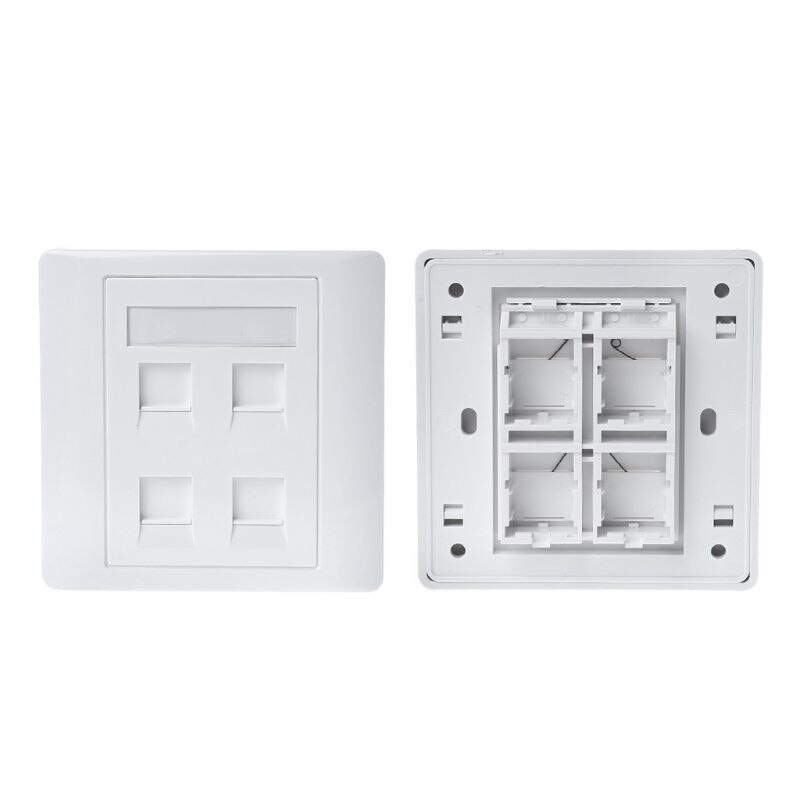 Nuovo Tipo 86 Bianco Faceplate Presa A Piastra A Muro Doppia Porta di Rete LAN Telefono Pannello RJ45 Spina